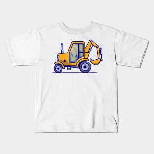 Tractor Vehicle Cartoon Illustration Kids T-Shirt